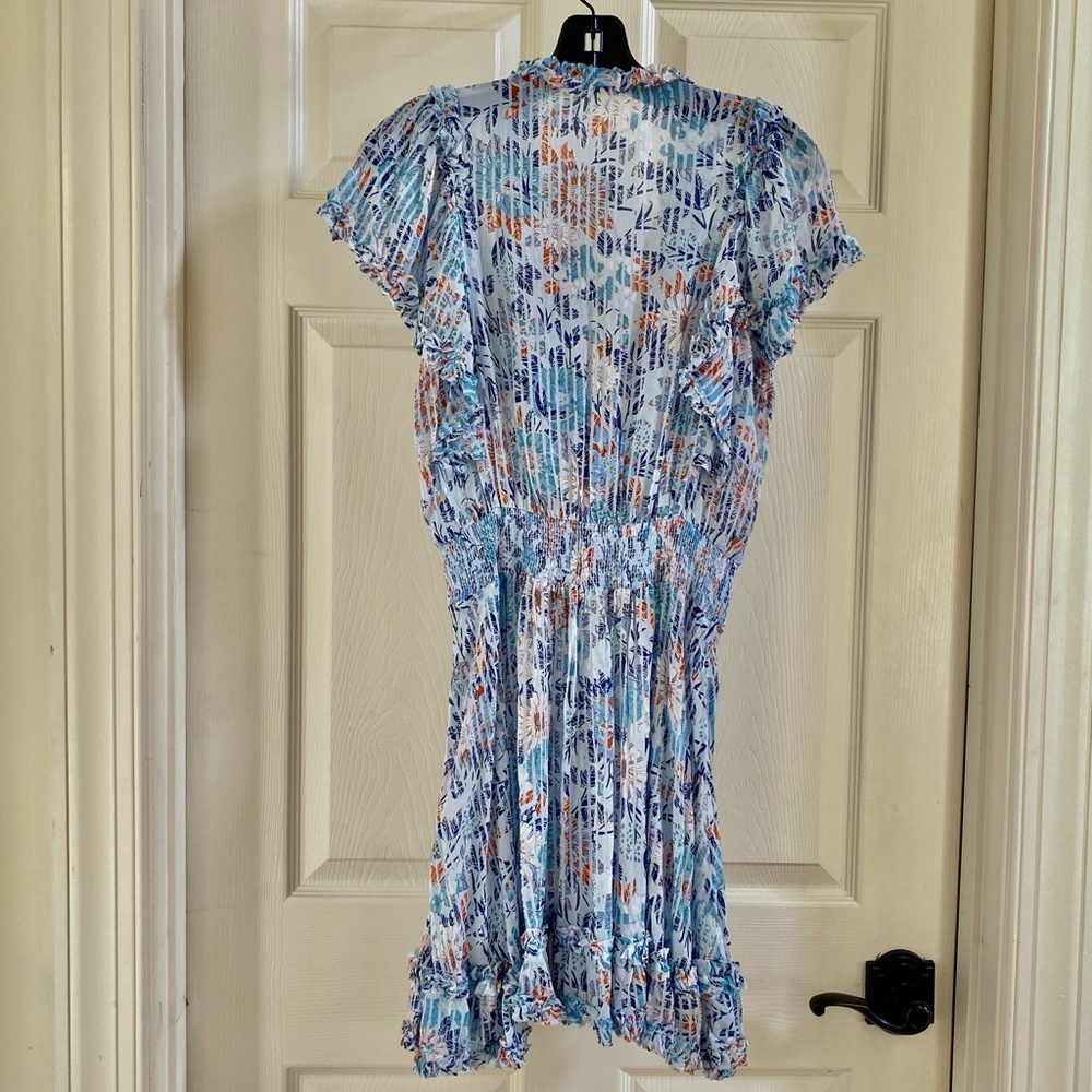 Poupette St Barth Amber Mini Dress Sky-blue Marigold sz S NEW - Picture 9 of 9